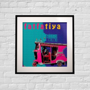 Pink Taxi Art Print 9x9 Inches