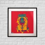 Funky Taxi Art Print 9x9 Inches