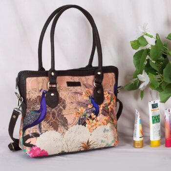 Vintage Peacock Print Teacher Bag