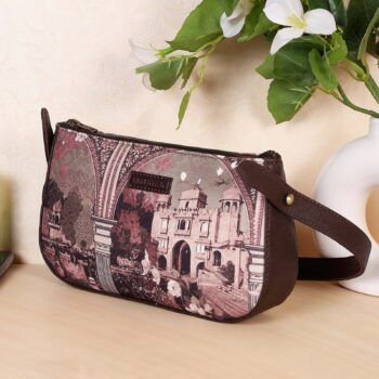 Vintage Rajasthani Architecture Art Baguette Bag