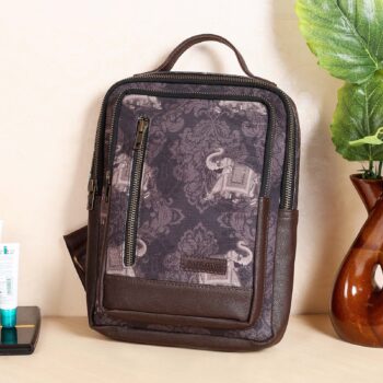 Monochrome Elephant Motif Chest Bag