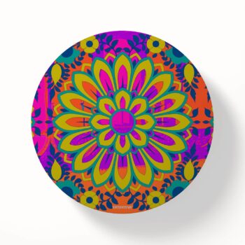 Vibrant Flower Round Coasters Set of 6