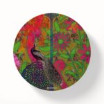 Rajasthani Peacock Round Table Coasters Set