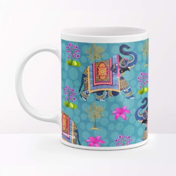 Ethnic Indian Elephant Coffee Mug – Royal Rajasthani Art in Every Sip