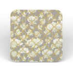 White Lotus Flower Tea Coasters Set of 6