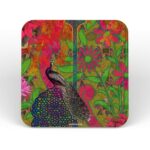 Peacock Table Coasters Set of 6 Piece