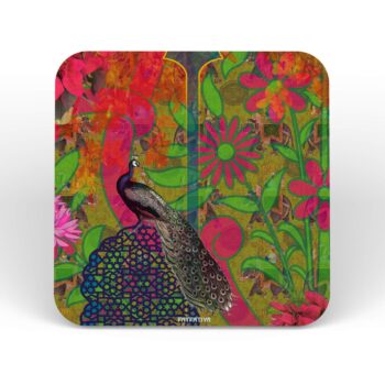 Peacock Table Coasters Set of 6 Piece