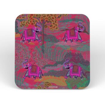 Shekhawati Ele/Hathi Table Coasters Set of 6 Pc