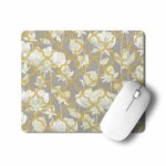White Lotus Flower Desk Mouse Pad