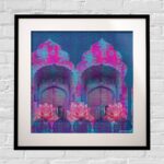 Cool Blue Rajasthani Framed Wall Art Print