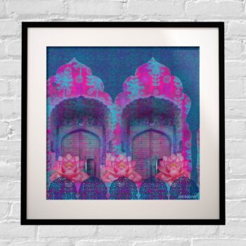 Cool Blue Rajasthani Framed Wall Art Print