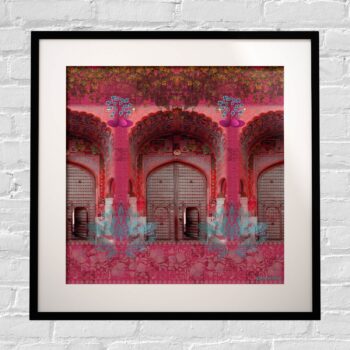Pink Royal Door Framed Indian Wall Art Print