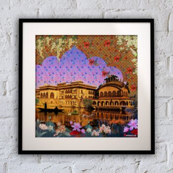 Paani Ka Kila Wall Art – Framed Royal Rajasthani Fort Decor