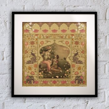 Radhe Shyam Wall Art – Framed Spiritual Decor for Indian Homes
