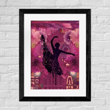 Nritakee Framed Dance Wall Art – Traditional Indian Movement in Decor