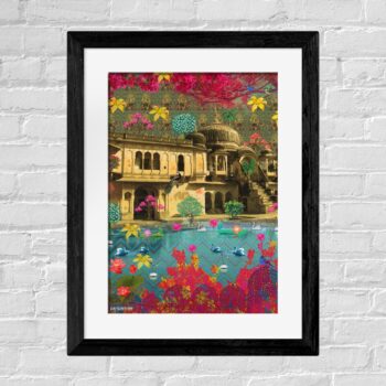 Rajasthani Haveli Wall Art – Traditional Indian Framed Decor by Fatfatiya