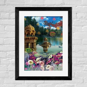Gadisar Lake Wall Art – Jaisalmer Framed Decor for Drawing Room Walls