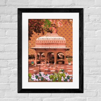 Maharaja Chhatri Wall Art – Framed Rajasthani Heritage for Living Room