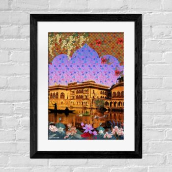 Water Fort Framed Wall Art – Rajasthani Print for Timeless Home Decor