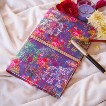 Indian Elephant Handmade Paper Notebook – Artistic Eco Diary by Fatfatiya
