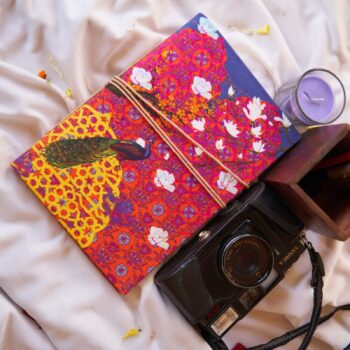 Peacock Print Colourful Handmade Notebook – Artistic Eco-Friendly Diary