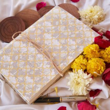 Lotus Flower Pattern Handmade Diary – Eco-Friendly Artistic Journal