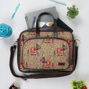 Royal Elephant Design Laptop Messenger Bag