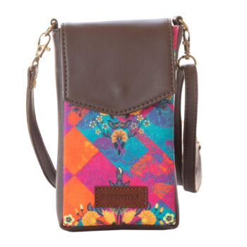 Floral Motif Mobile Pouch Sling Bag – Lightweight Elegance On-the-Go