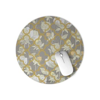 White Lotus Flower Office Mouse Pad