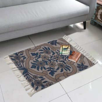 Flower Pattern Polyester Floor Carpet