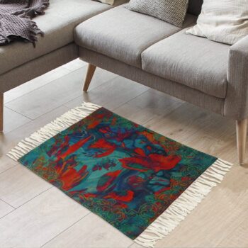 Marine Garden Designer Rug – Colorful Polyester Floor Mat for Modern Homes
