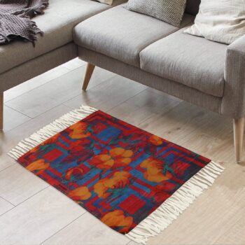 Flower of Hell Fire Recycled Rug – Multicolor Eco-Friendly Home Decor