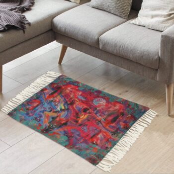 Abstract Love Recycled Rug – Eco-Friendly Living Room Carpet