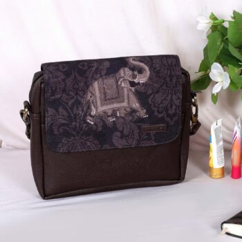 Royal Elephant Motif Sling Bag