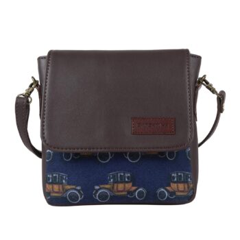 Vintage Car Pattern Travel Sling Bag – Retro Vibe for Modern Moves