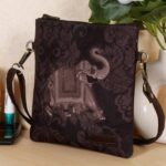 Royal Elephant Print Canvas Sling Bag
