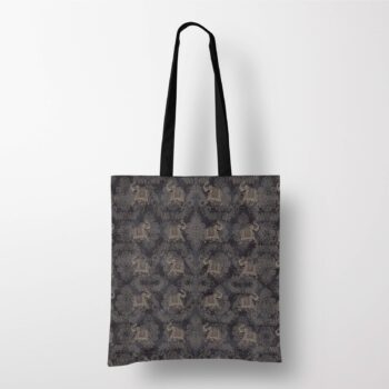 Dancing Elephanto Canvas Jhola Bag – Ethnic Elephant Art Tote by Fatfatiya