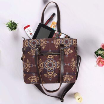 Brown Floral Motif Trendy Bag – A Perfect Everyday Ethnic Accessory