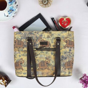 Elephant Motif Women's Tote Handbag – Elegant Ethnic Everyday Companion