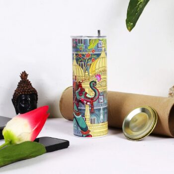 Evening Walk in Shekhawati Steel Tumbler With Lid