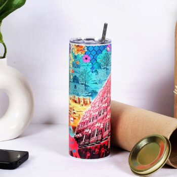 Peacock Majesty Palace Stainless Steel Tumbler With Straw