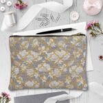 White Lotus Flower Stationery Pouch