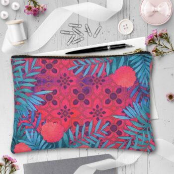 Pink and Blue Makeup Pouch